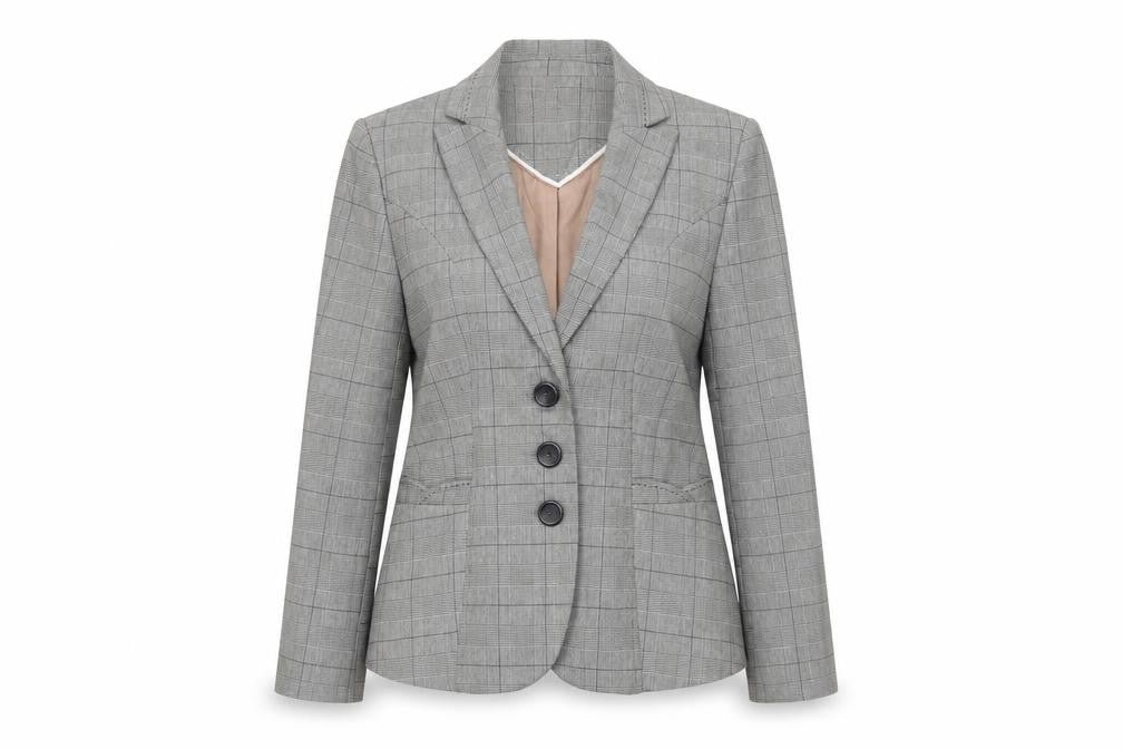 Next Women's Grey Check Suit Jacket Size 10 Petites