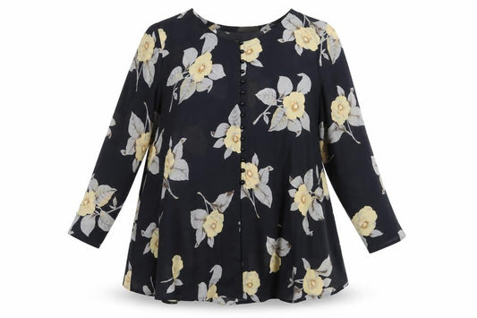 Front view of Kaleidoscope Women's Floral Tunic Blouse, size 18