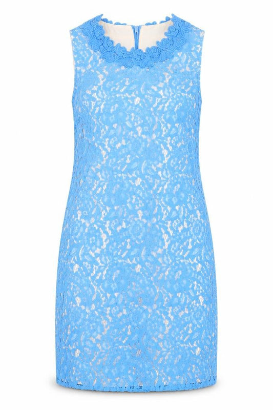 Oasis Women's Blue Sleeveless Lace Dress Size 12