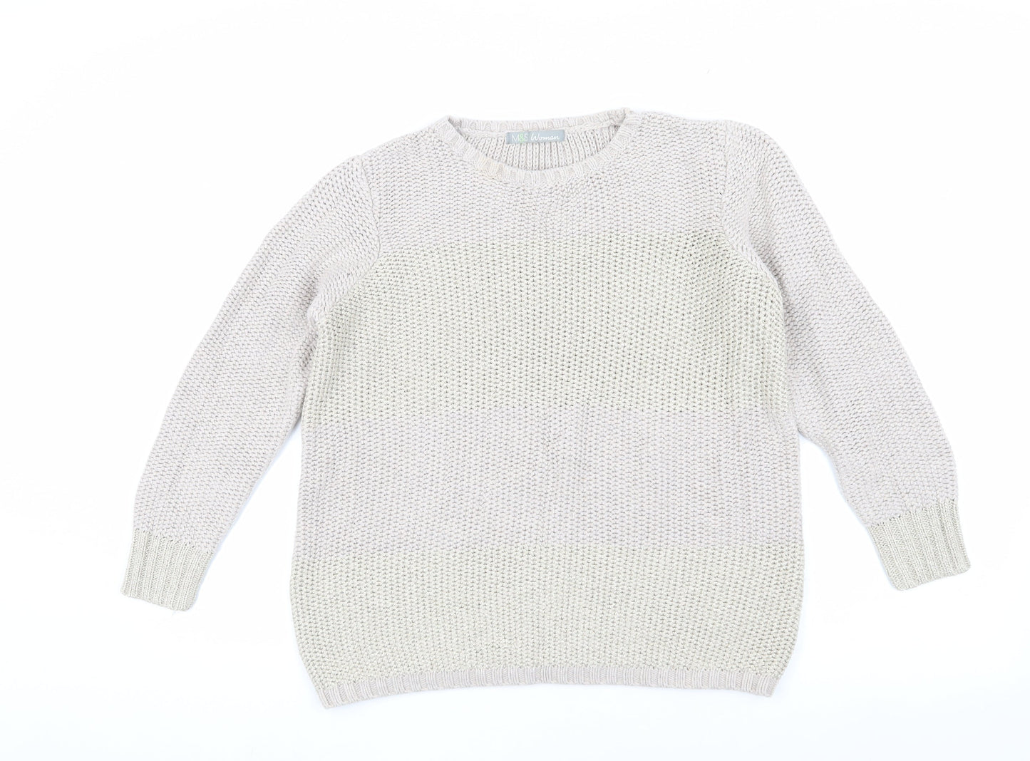 Marks and Spencer Women's Beige Pullover Jumper
