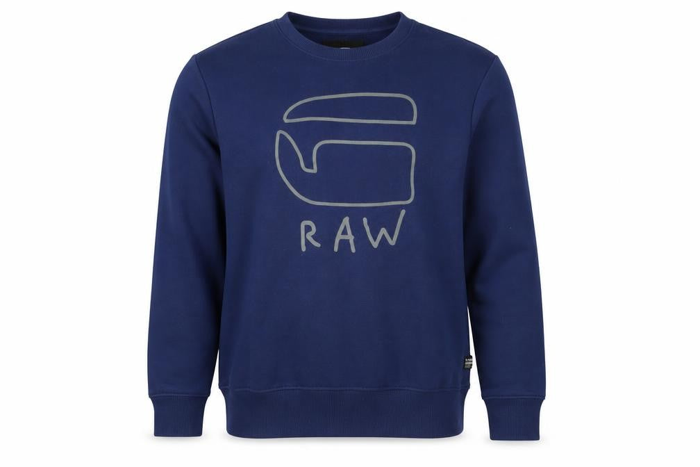 G-Star RAW Men's Blue M Graphic Pullover Sweatshirt