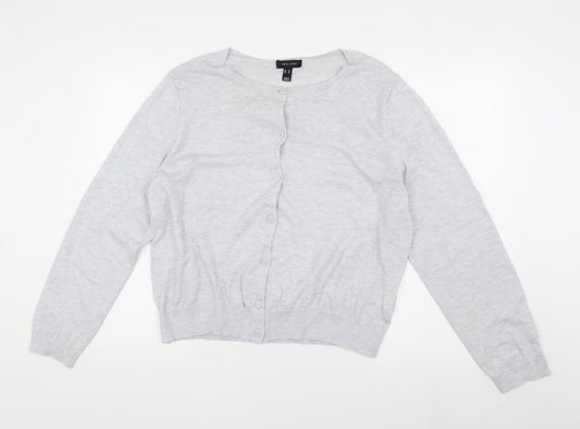 New Look Women's Grey Size 18 Cardigan, Button Accents