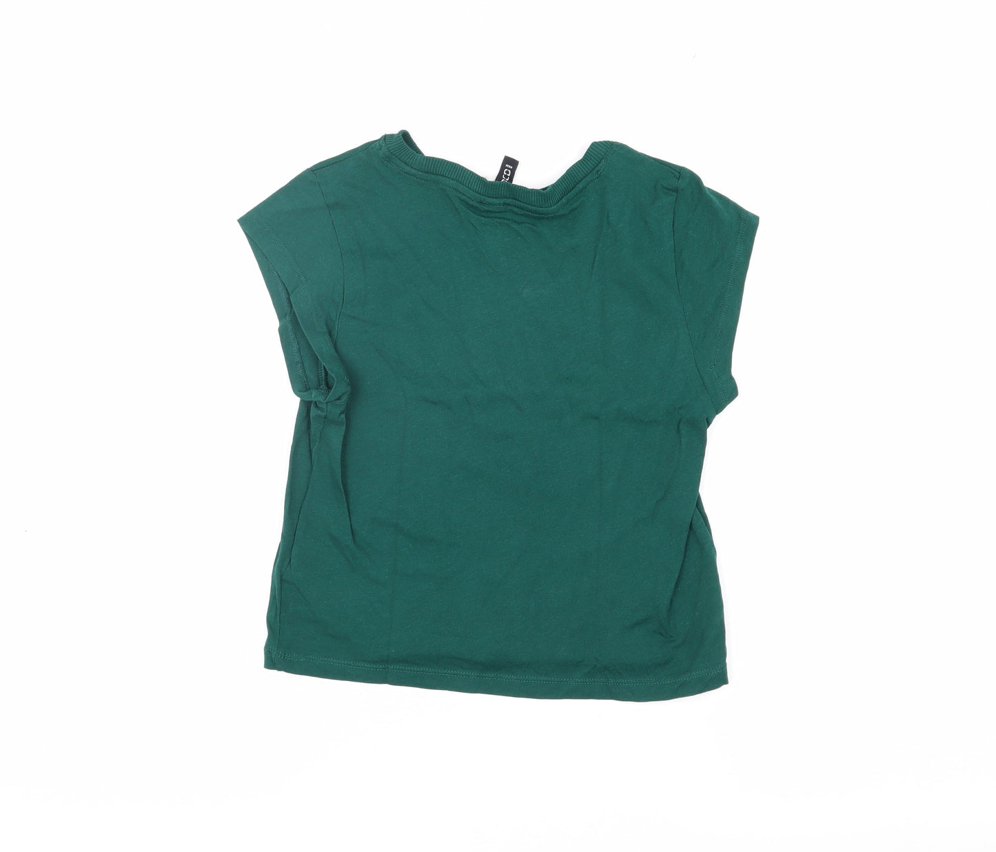 H&M Green Women's T-Shirt 2XS Cotton Casual