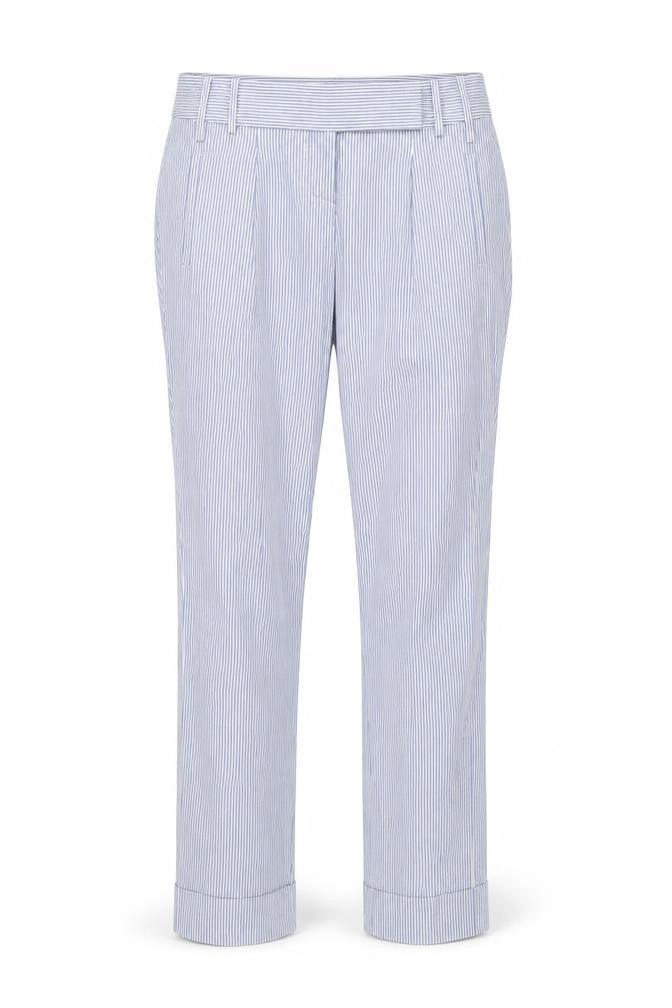 Tommy Hilfiger Women's Blue Striped Chino Trousers
