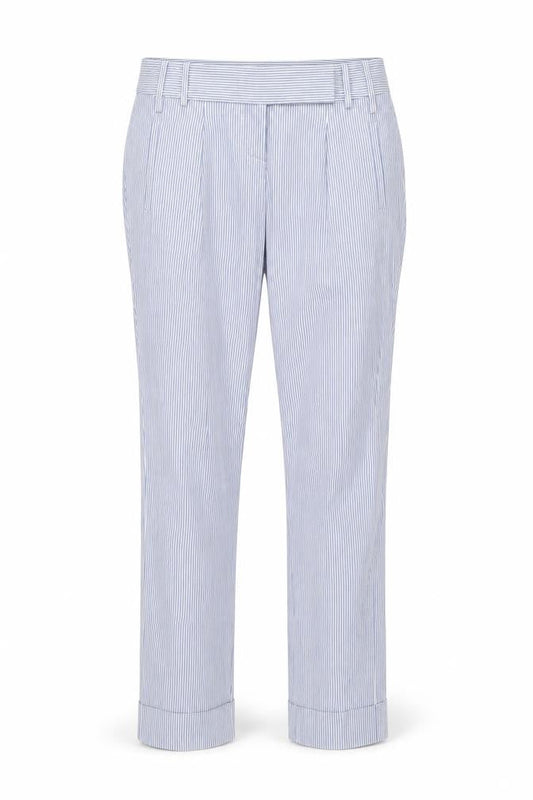 Tommy Hilfiger Women's Blue Striped Chino Trousers