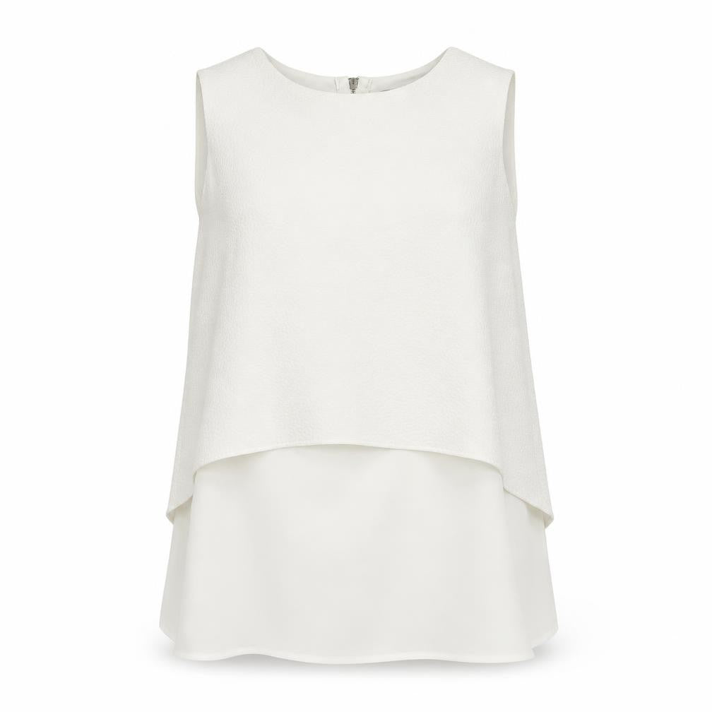 Warehouse Women’s White Blouse, Size 8, Sleeveless