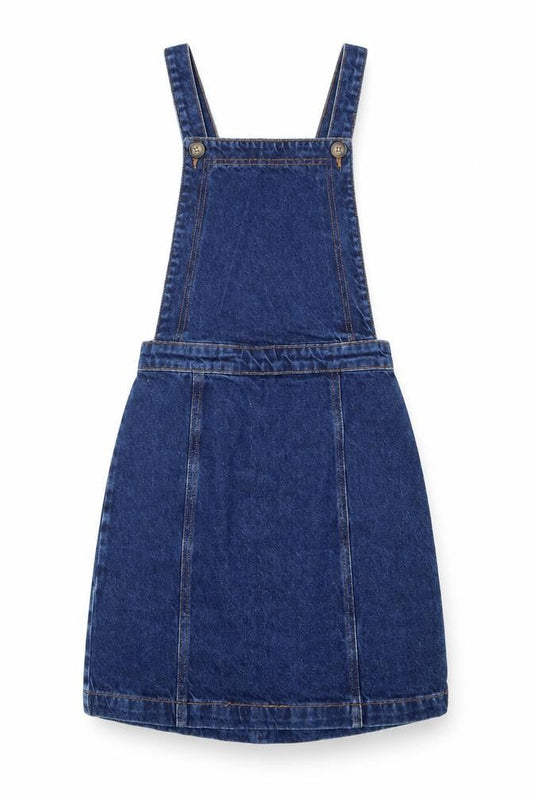 Topshop Women's Blue Denim Pinafore Dress Size 8