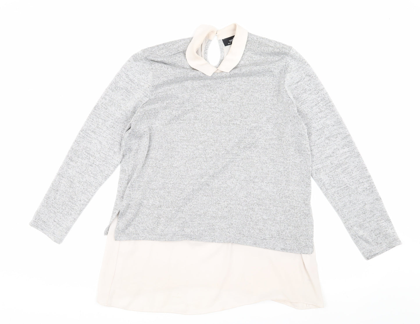 Wallis Women’s Grey Collared Pullover Jumper Size 10