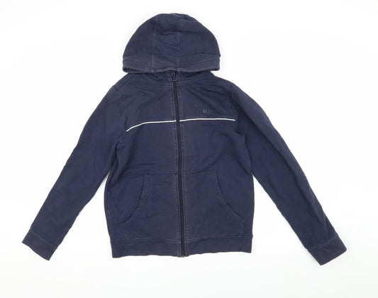 Hugo Boss Boys Blue Hooded Jacket Size 14