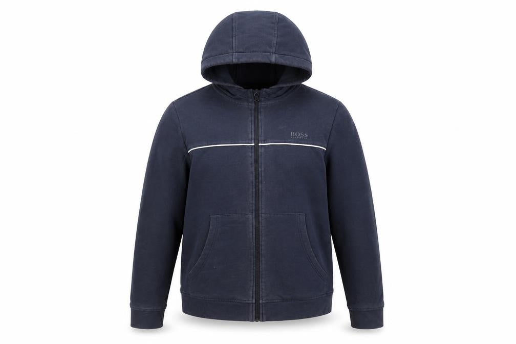 Hugo Boss Boys Blue Hooded Jacket Size 14