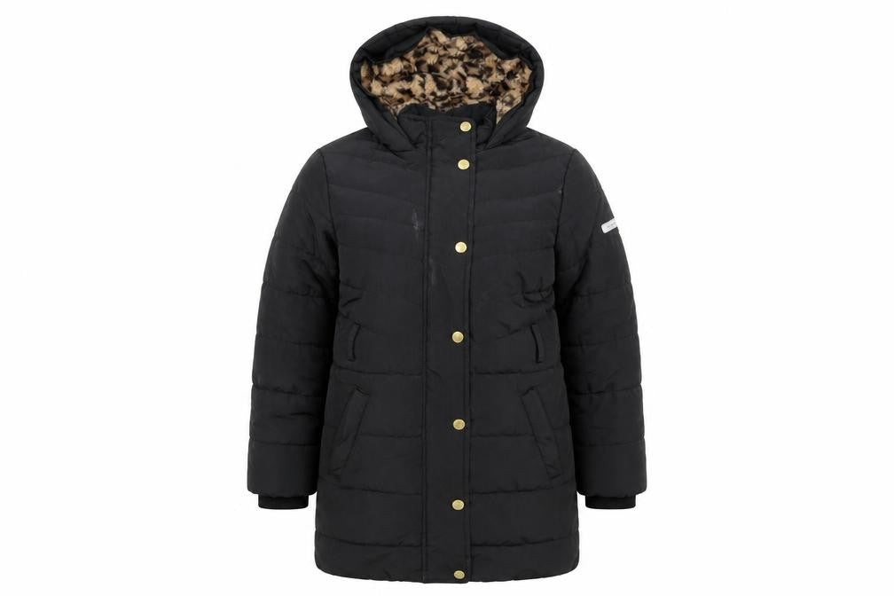 Jasper Conran Girls Black Puffer Jacket 9-10 Hooded Long