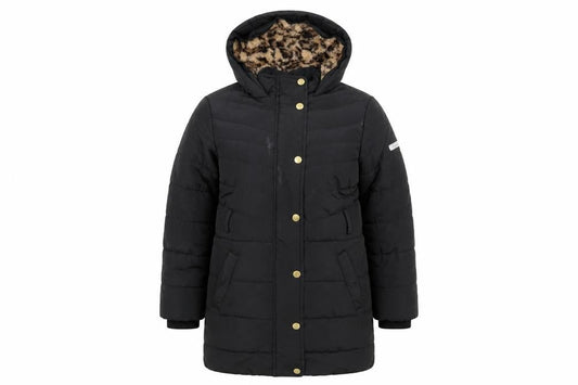 Jasper Conran Girls Black Puffer Jacket 9-10 Hooded Long