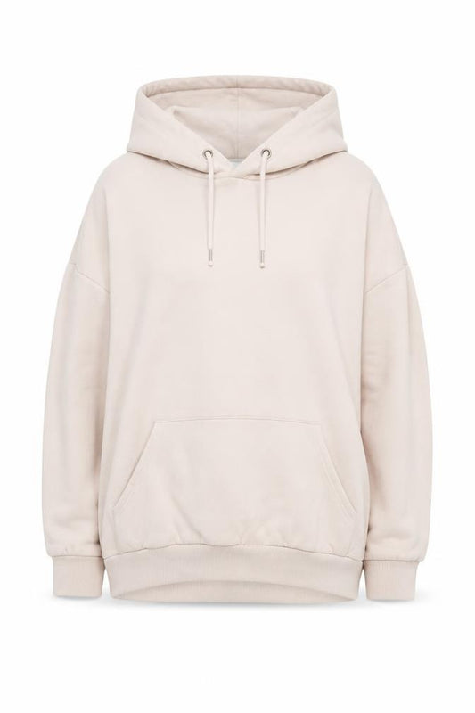 Monki Women's Ivory Medium Pullover Hoodie Relaxed Fit
