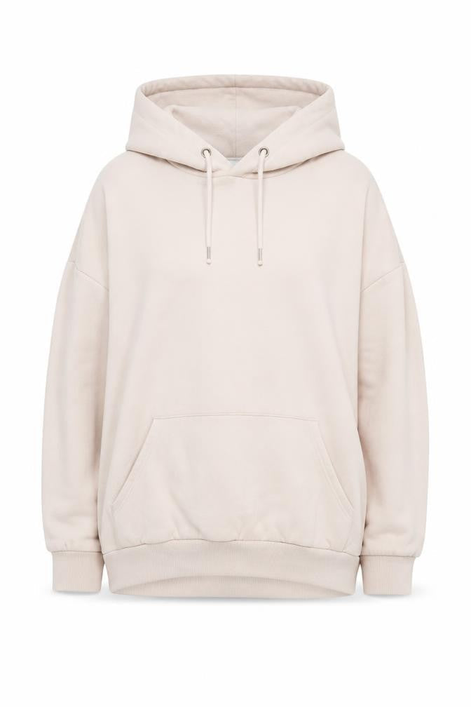 Monki Women's Ivory Medium Pullover Hoodie Relaxed Fit
