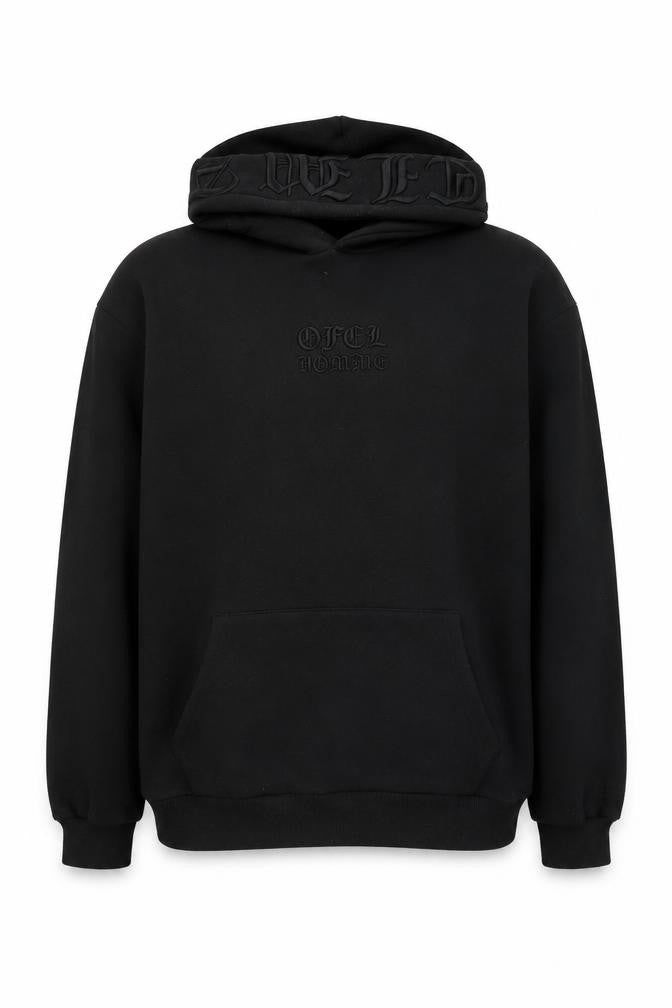Man Black Hoodie Pullover M Men’s Graphic Print