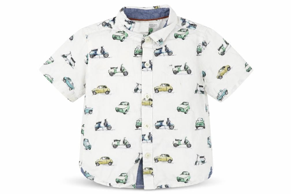 Next Unisex Baby Car Print Button-Up Shirt 12-18M