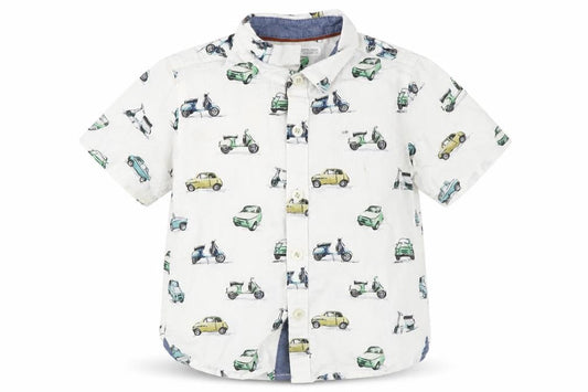 Next Unisex Baby Car Print Button-Up Shirt 12-18M