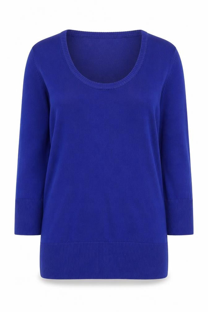 Austin Reed Women's Blue Scoop Neck Pullover Sweater S