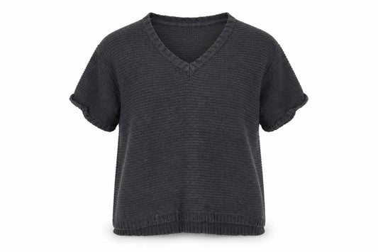 FatFace Women's Black V-Neck Knit Pullover M