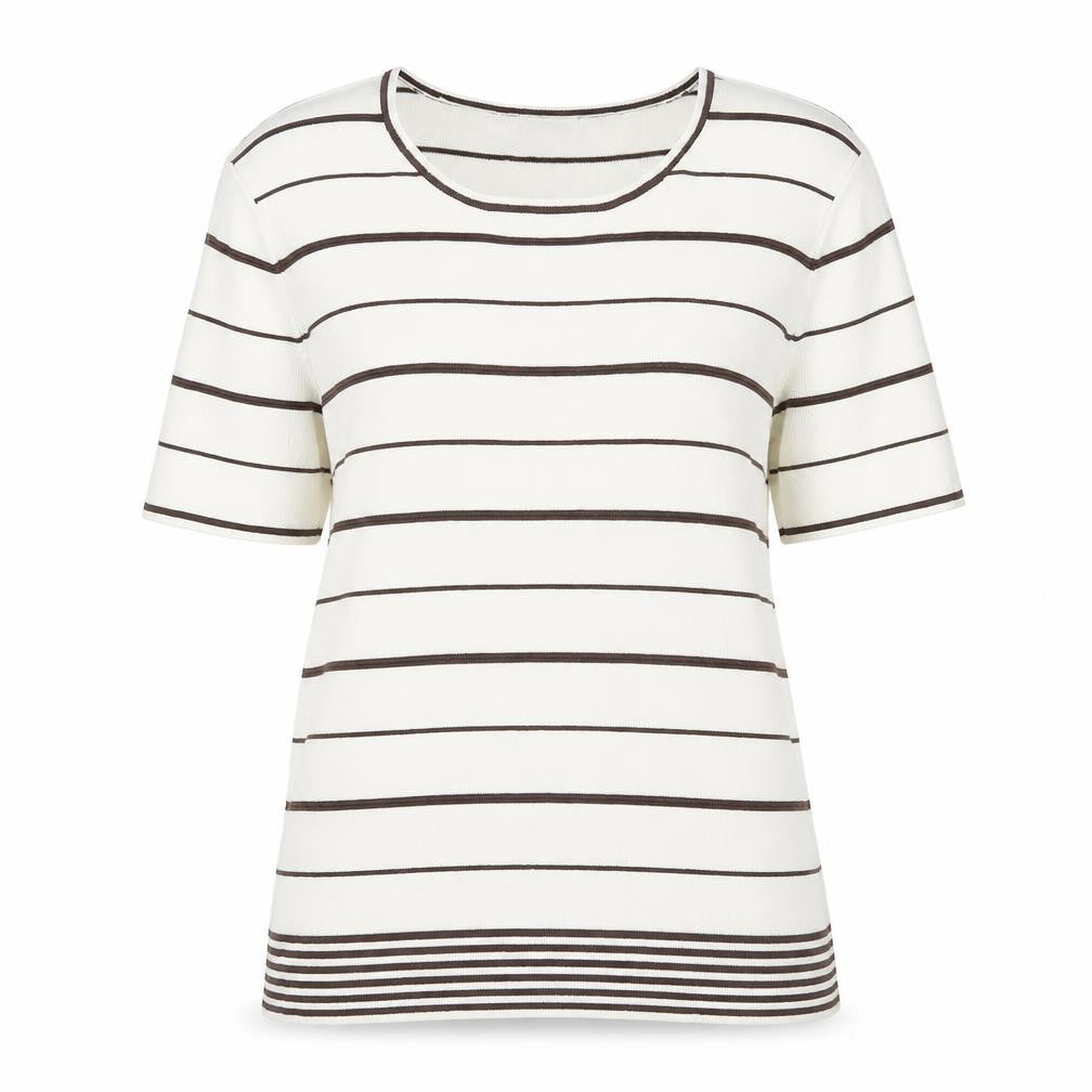 Eastex Women's White Striped Jumper Size 12