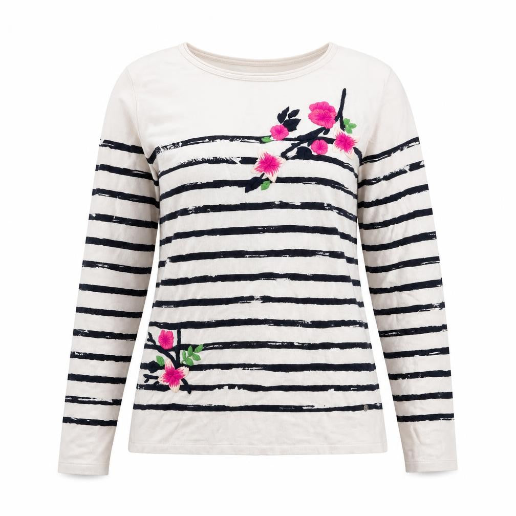 Brax Women's Multicoloured Embroidered Long Sleeve Top