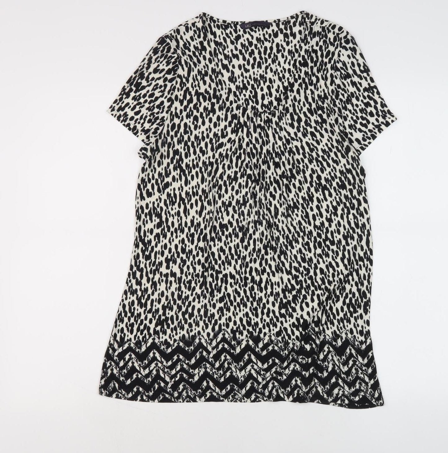 Marks and Spencer Women's Black Animal Print T-Shirt