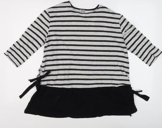 ASOS Women's Striped 3/4 Sleeve Top Size 8 Black White