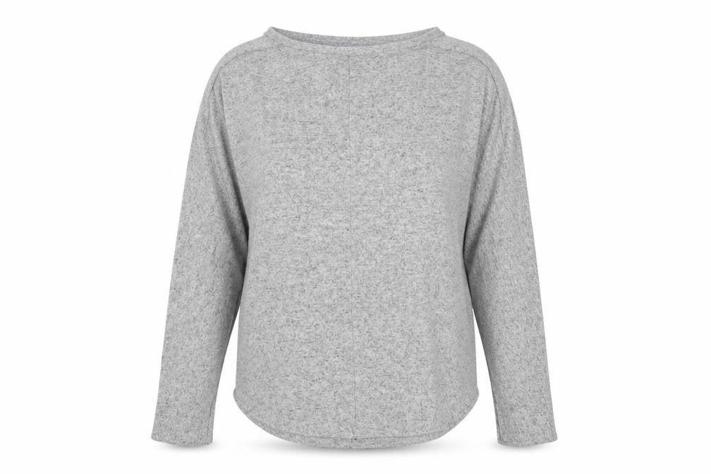 AUVETTE Women's Grey Long Sleeve Knit Top Size 16