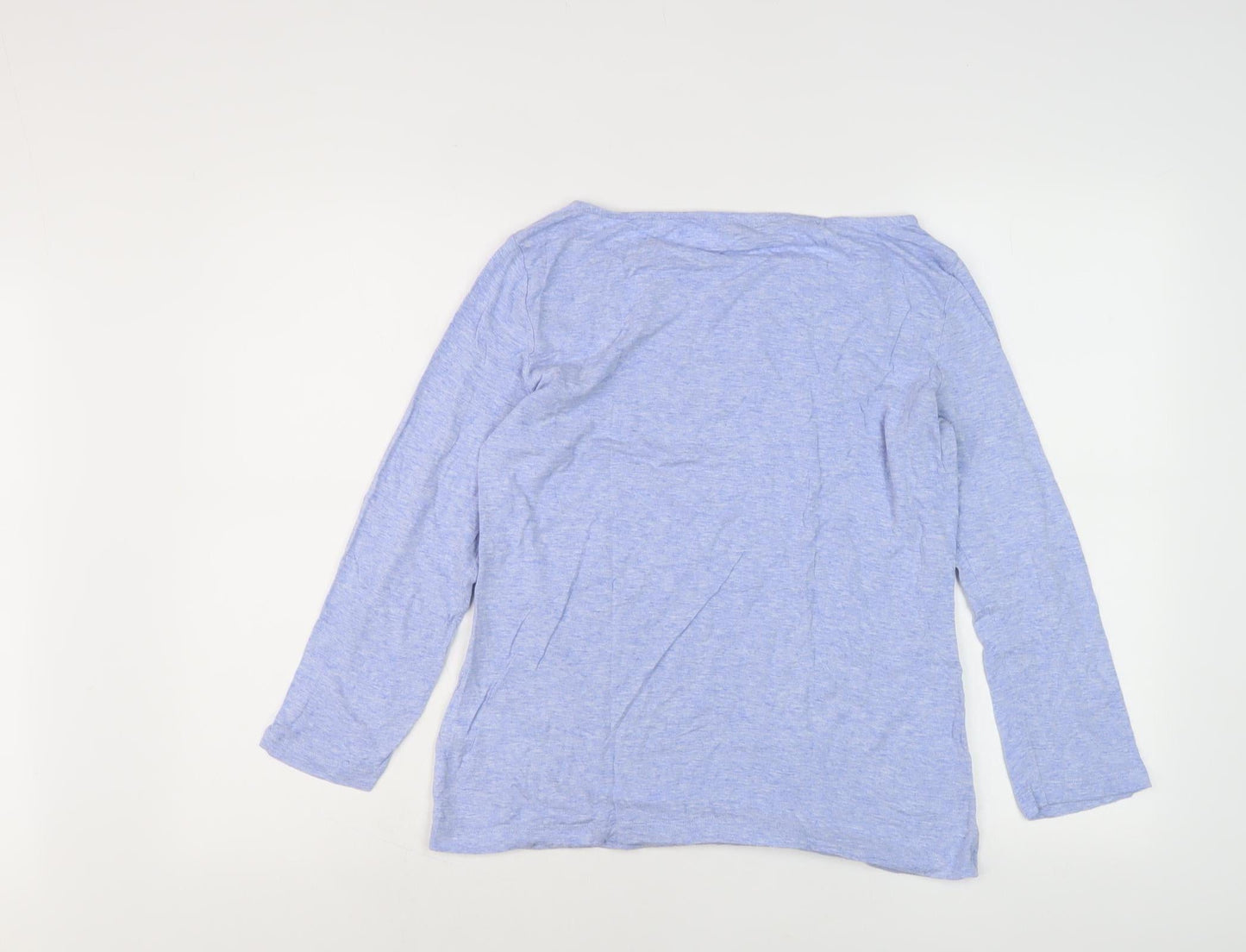 Hobbs Women's Blue Boat Neck Long Sleeve Top M
