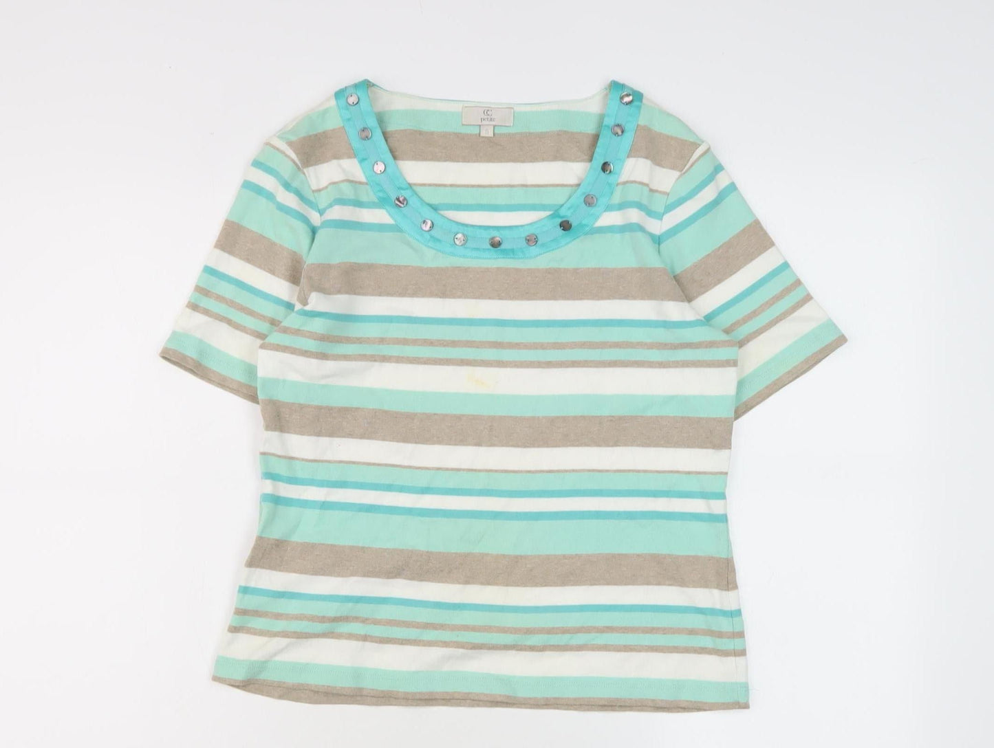 GC Petite Women’s Multicoloured Striped T-Shirt, S