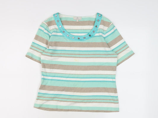 GC Petite Women’s Multicoloured Striped T-Shirt, S
