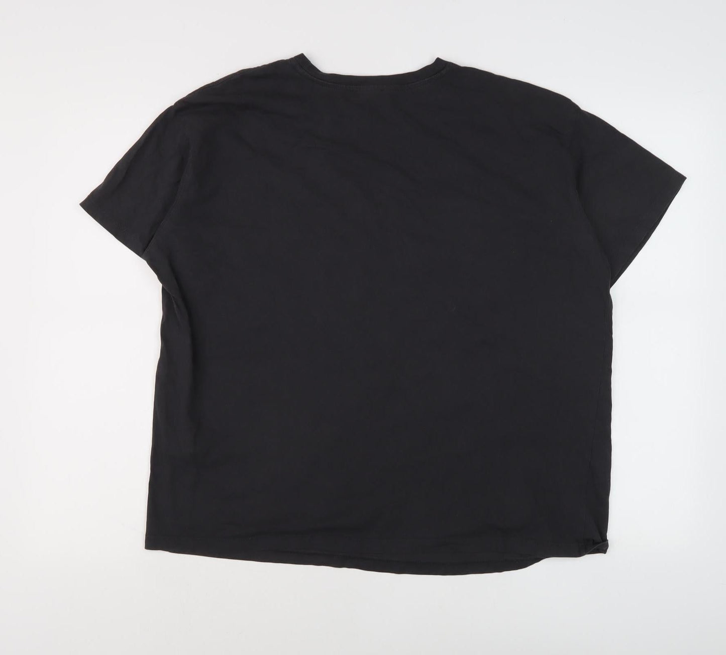 Bershka Black Graphic T-Shirt Unisex Size L Relaxed Fit