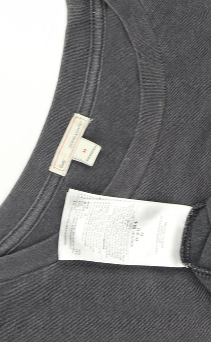 Women's Grey Cotton Relaxed Fit T-Shirt, Size M