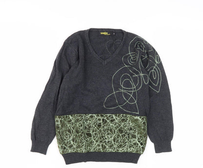 Additional front view of BANIM girls’ black pullover sweatshirt 8 years with embroidery