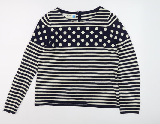 Sparrow Women's Black Striped Pullover Jumper M