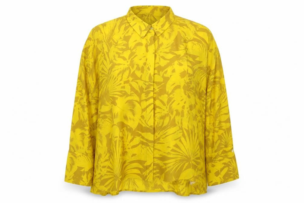 Topshop Women's Yellow Floral Blouse, Size 18, Long Sleeve