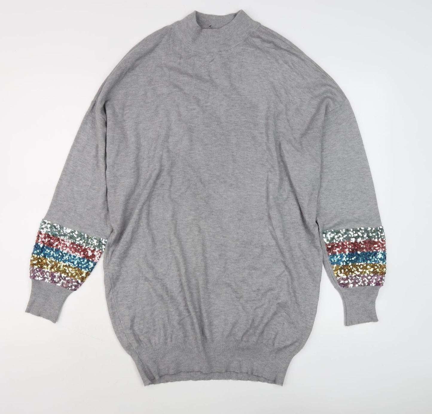 M&Co Women's Grey Sequin Pullover Jumper, Size 14