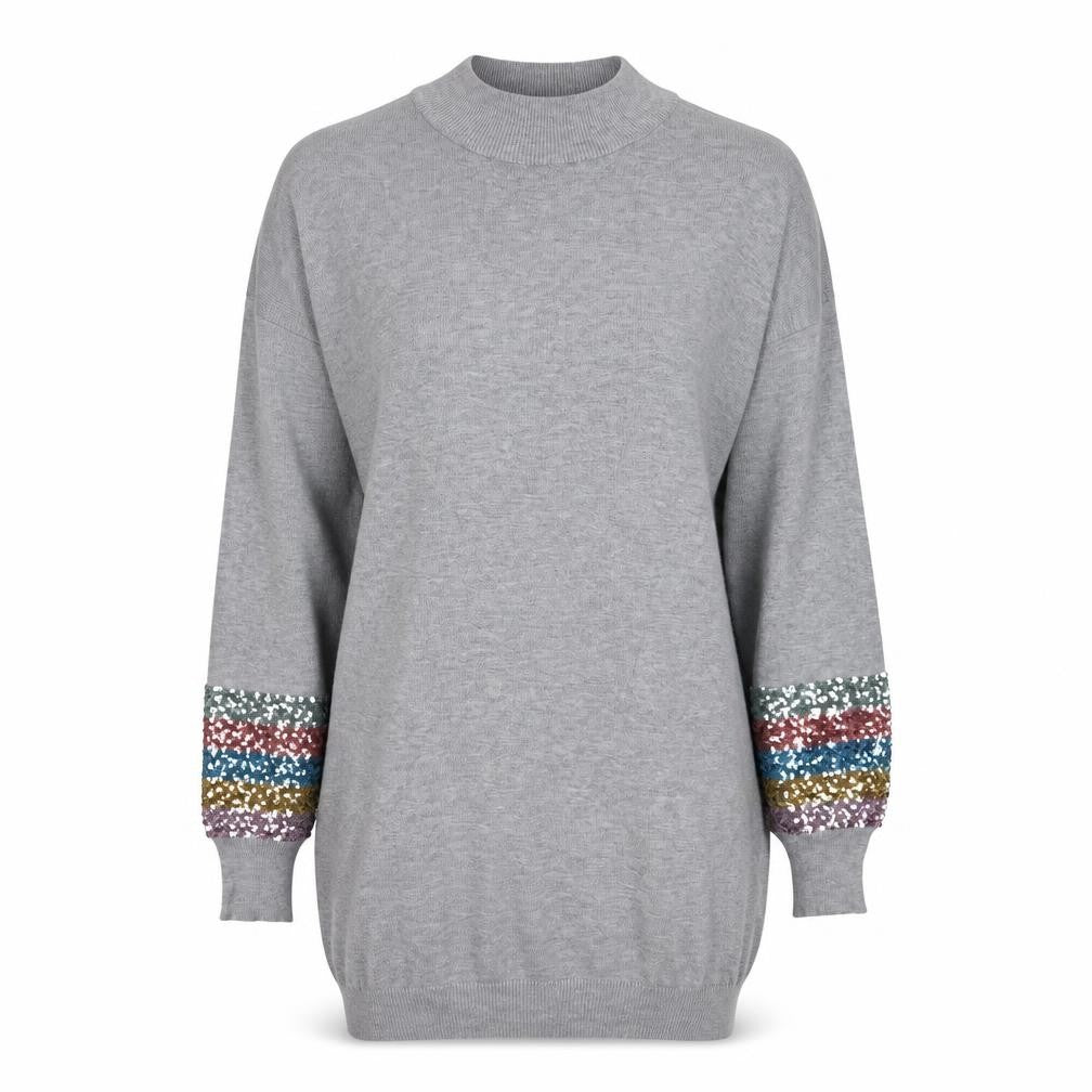 M&Co Women's Grey Sequin Pullover Jumper, Size 14