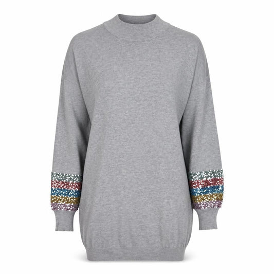M&Co Women's Grey Sequin Pullover Jumper, Size 14