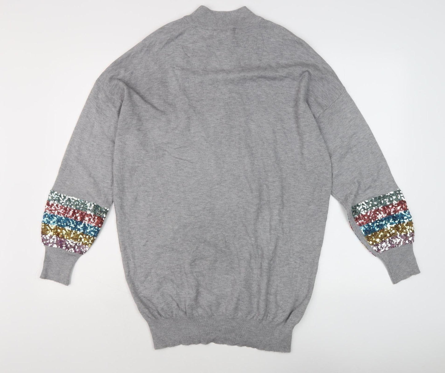 M&Co Women's Grey Sequin Pullover Jumper, Size 14