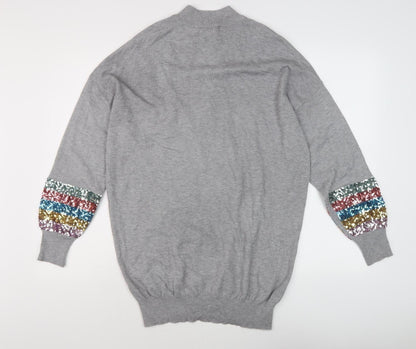 M&Co Women's Grey Sequin Pullover Jumper, Size 14
