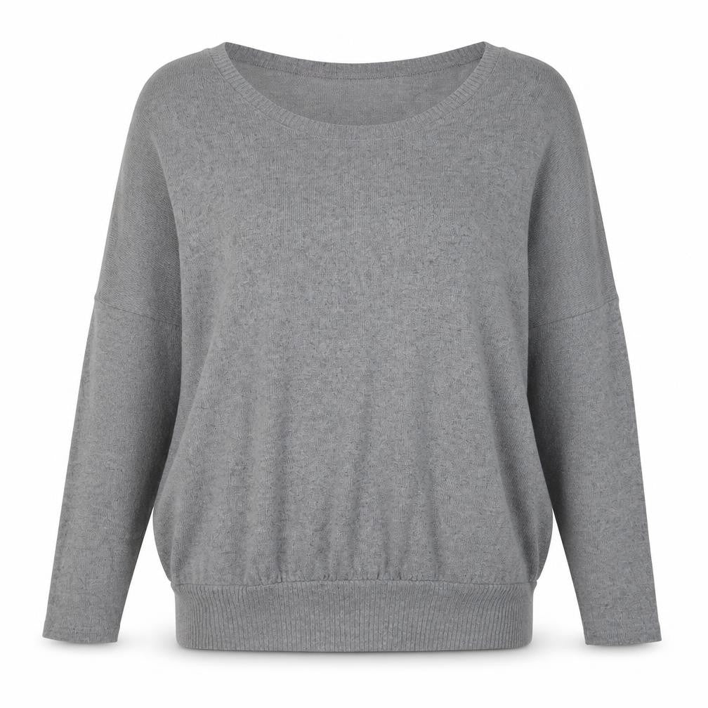 Eberjey Women's Grey Relaxed Knit Pullover Jumper S