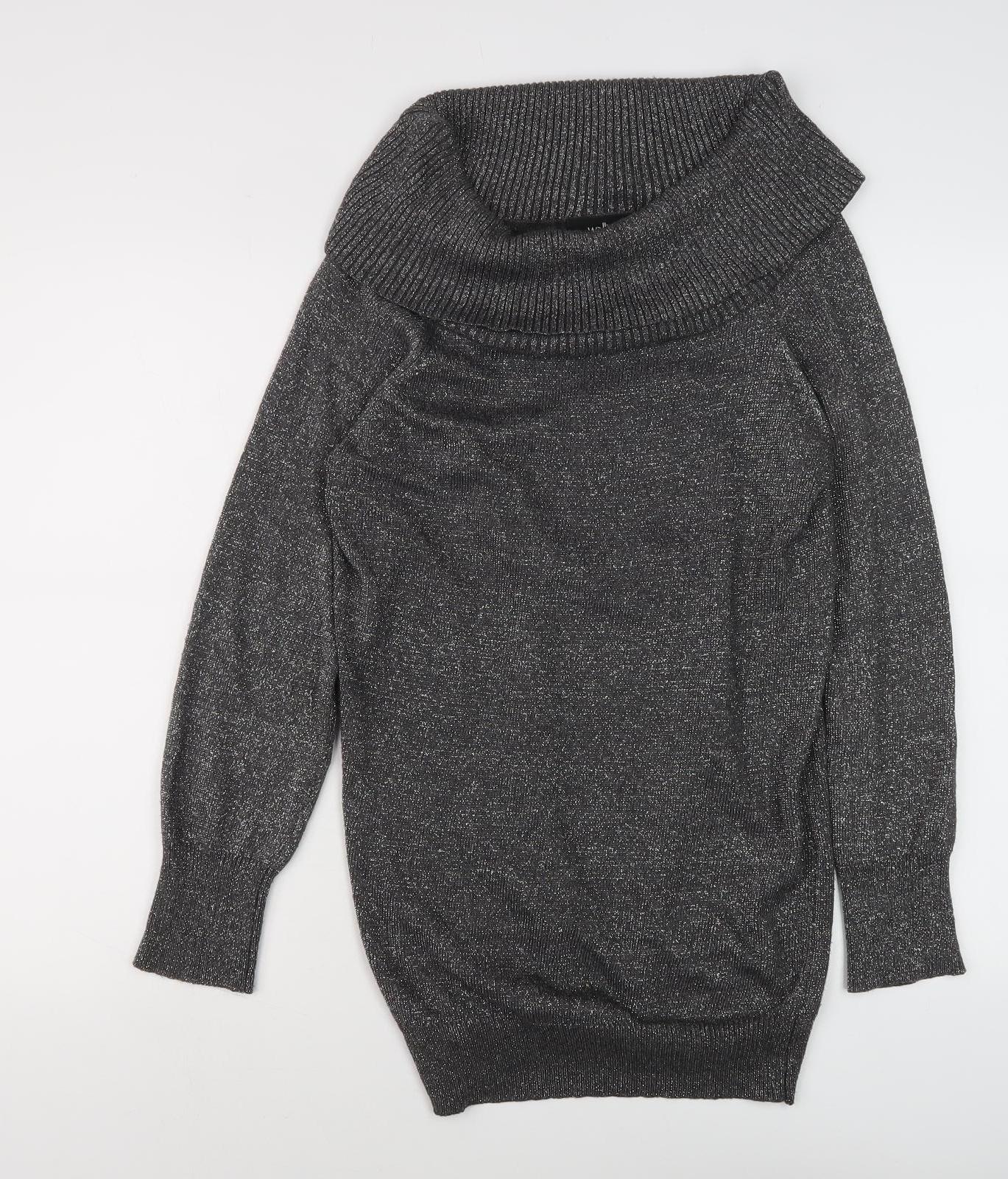 Wallis Women's Grey Cowl Neck Pullover Jumper, Size M