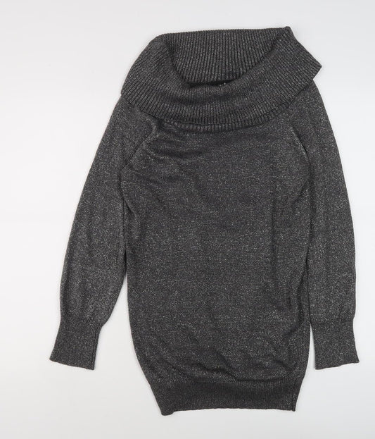 Wallis Women's Grey Cowl Neck Pullover Jumper, Size M
