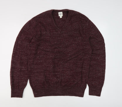 Gap Men's Red Wool Blend Pullover Jumper M