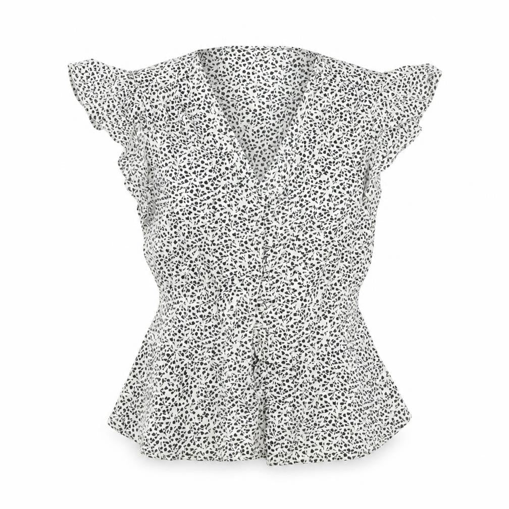 New Look Women’s Floral Blouse, White, Size 12, Casual Chic