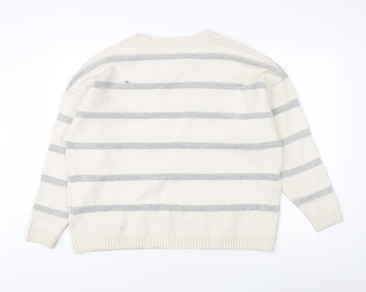 Marks and Spencer Women's XL Ivory Striped Pullover