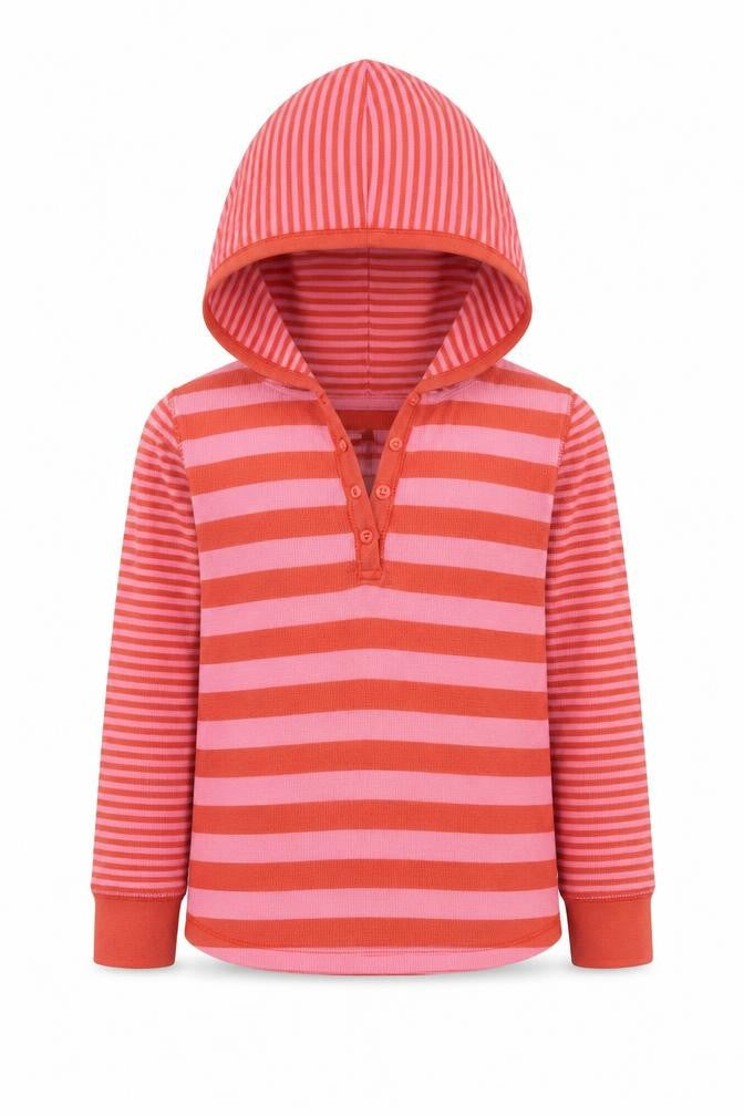 GapKids Girls Red Stripe Henley Hoodie 4-5 Years