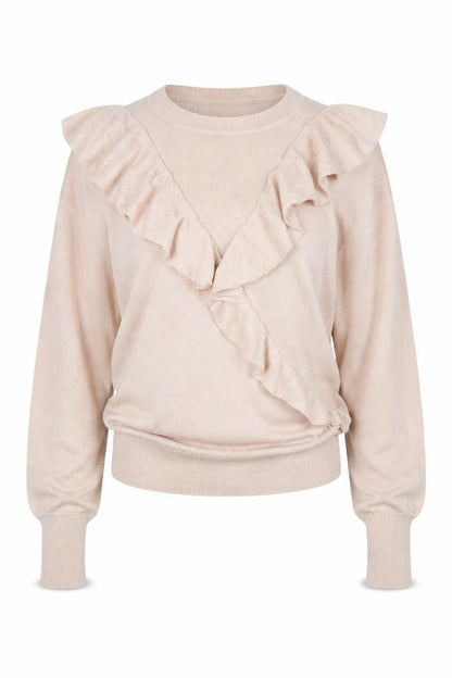 Next Women's Beige Ruffle Pullover Jumper M