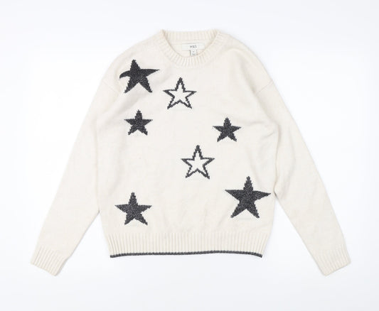 Marks and Spencer Women's Ivory Star Jumper XS